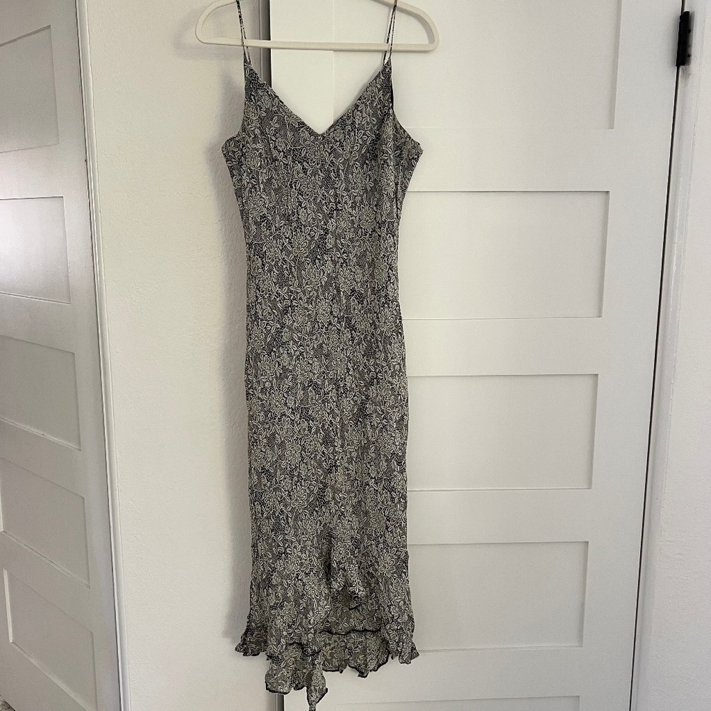 y2k vintage wallis midi dress lace print size 16